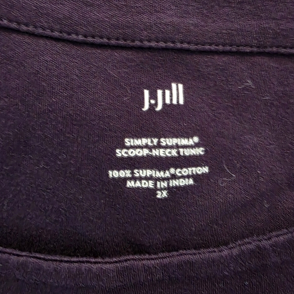 J.Jill Supima Cotton Tunic Top 2XL Plum Relaxed Minimalist - Picture 3 of 3